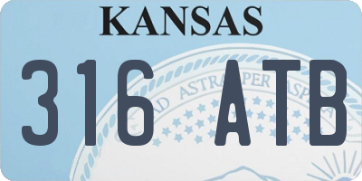 KS license plate 316ATB