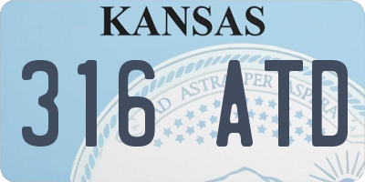 KS license plate 316ATD