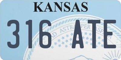 KS license plate 316ATE