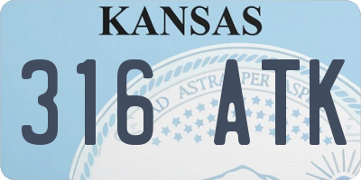 KS license plate 316ATK