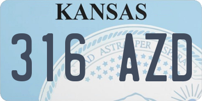 KS license plate 316AZD