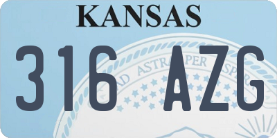 KS license plate 316AZG