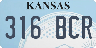 KS license plate 316BCR