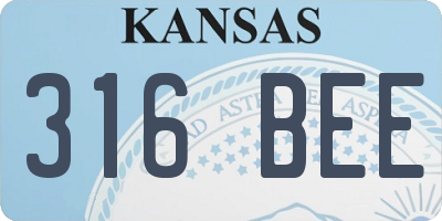 KS license plate 316BEE