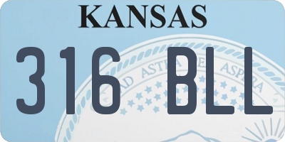 KS license plate 316BLL