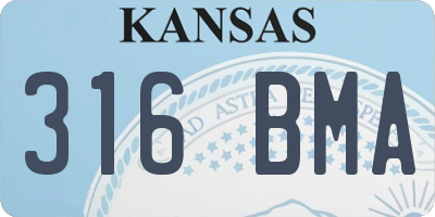 KS license plate 316BMA