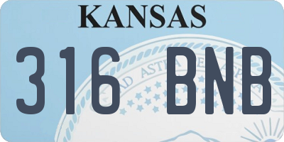 KS license plate 316BNB