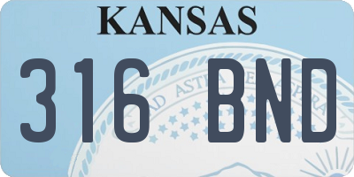 KS license plate 316BND