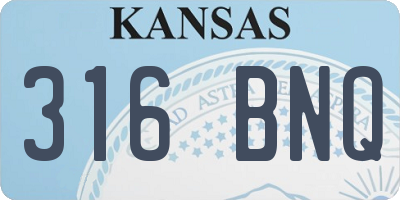 KS license plate 316BNQ