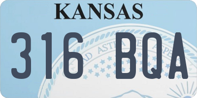 KS license plate 316BQA