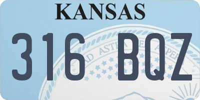 KS license plate 316BQZ