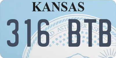 KS license plate 316BTB