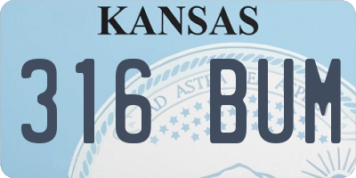 KS license plate 316BUM