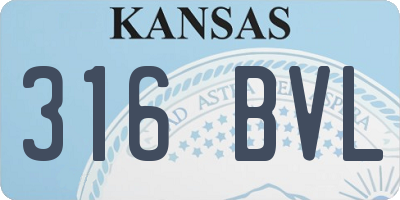 KS license plate 316BVL