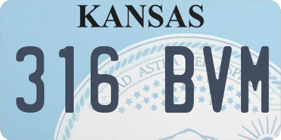 KS license plate 316BVM