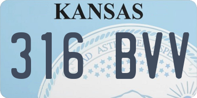 KS license plate 316BVV