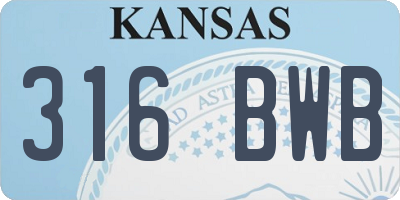 KS license plate 316BWB