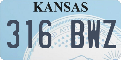 KS license plate 316BWZ