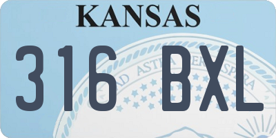 KS license plate 316BXL
