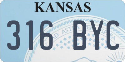 KS license plate 316BYC