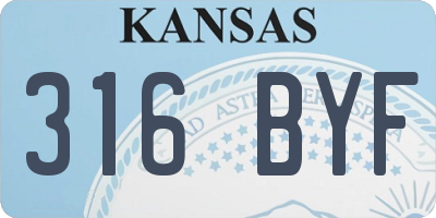 KS license plate 316BYF