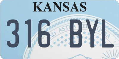 KS license plate 316BYL
