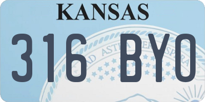 KS license plate 316BYO