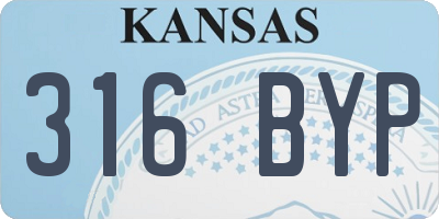 KS license plate 316BYP
