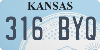 KS license plate 316BYQ