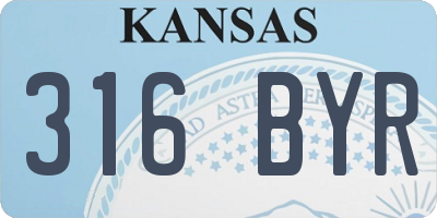 KS license plate 316BYR