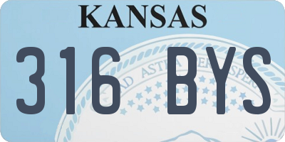 KS license plate 316BYS