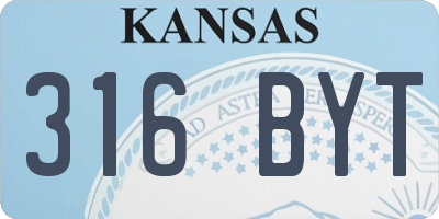 KS license plate 316BYT