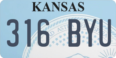 KS license plate 316BYU