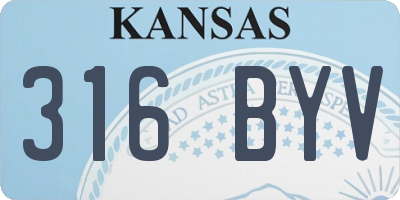 KS license plate 316BYV