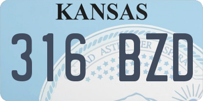 KS license plate 316BZD