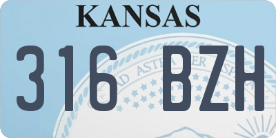 KS license plate 316BZH