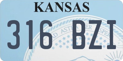 KS license plate 316BZI