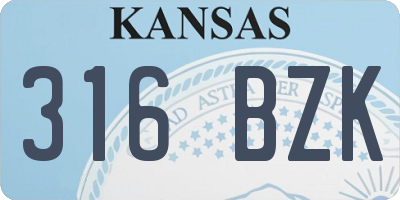 KS license plate 316BZK