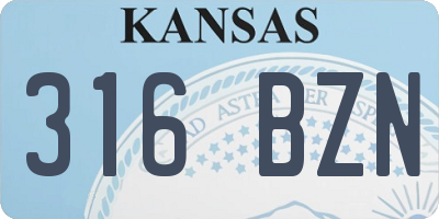 KS license plate 316BZN