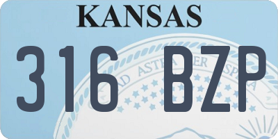 KS license plate 316BZP