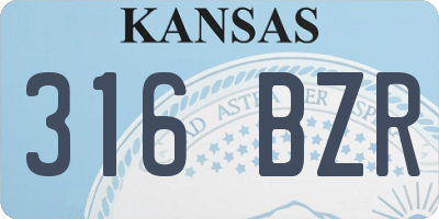 KS license plate 316BZR
