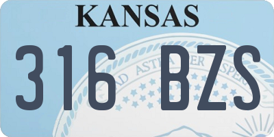 KS license plate 316BZS
