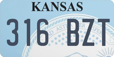 KS license plate 316BZT