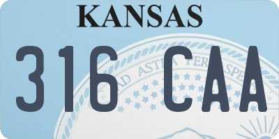 KS license plate 316CAA