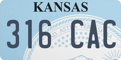 KS license plate 316CAC