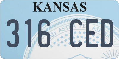 KS license plate 316CED