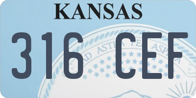 KS license plate 316CEF