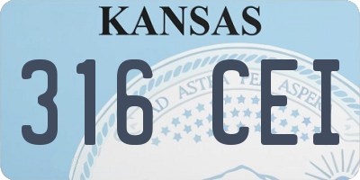KS license plate 316CEI
