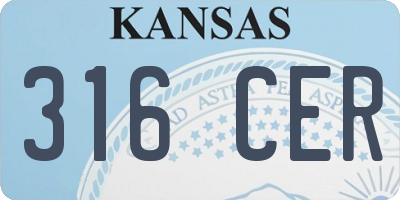 KS license plate 316CER