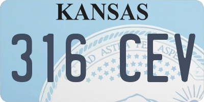 KS license plate 316CEV